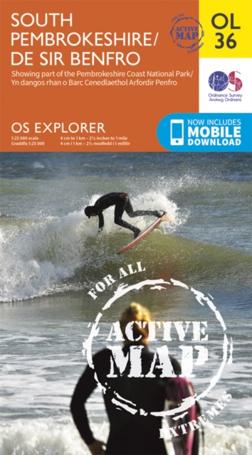 Online bestellen: Wandelkaart OL36 OS Explorer Map | Active South Pembrokeshire / De Sir Benfro | Ordnance Survey