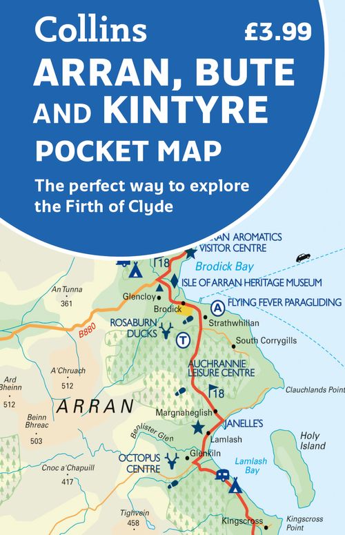 Online bestellen: Wegenkaart - landkaart Pocket Map Arran, Bute and Kintyre | Collins