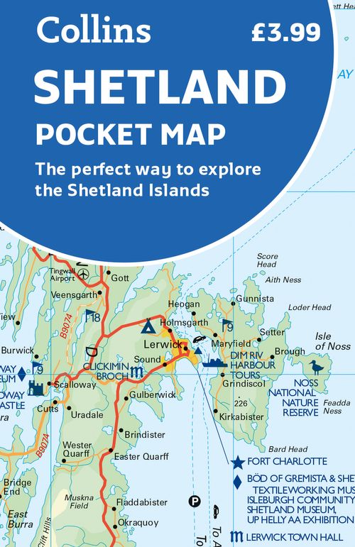 Online bestellen: Wegenkaart - landkaart Pocket Map Shetland | Collins