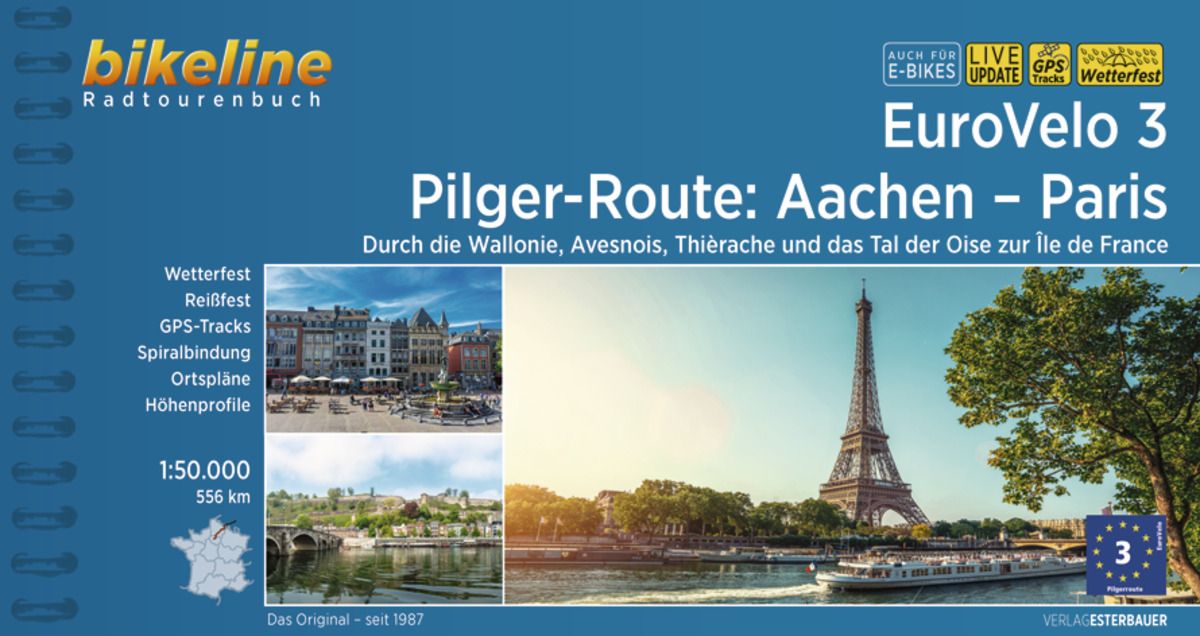 Online bestellen: Fietsgids Bikeline EuroVelo 3 - Pilger-Route Aachen - Paris | Esterbauer
