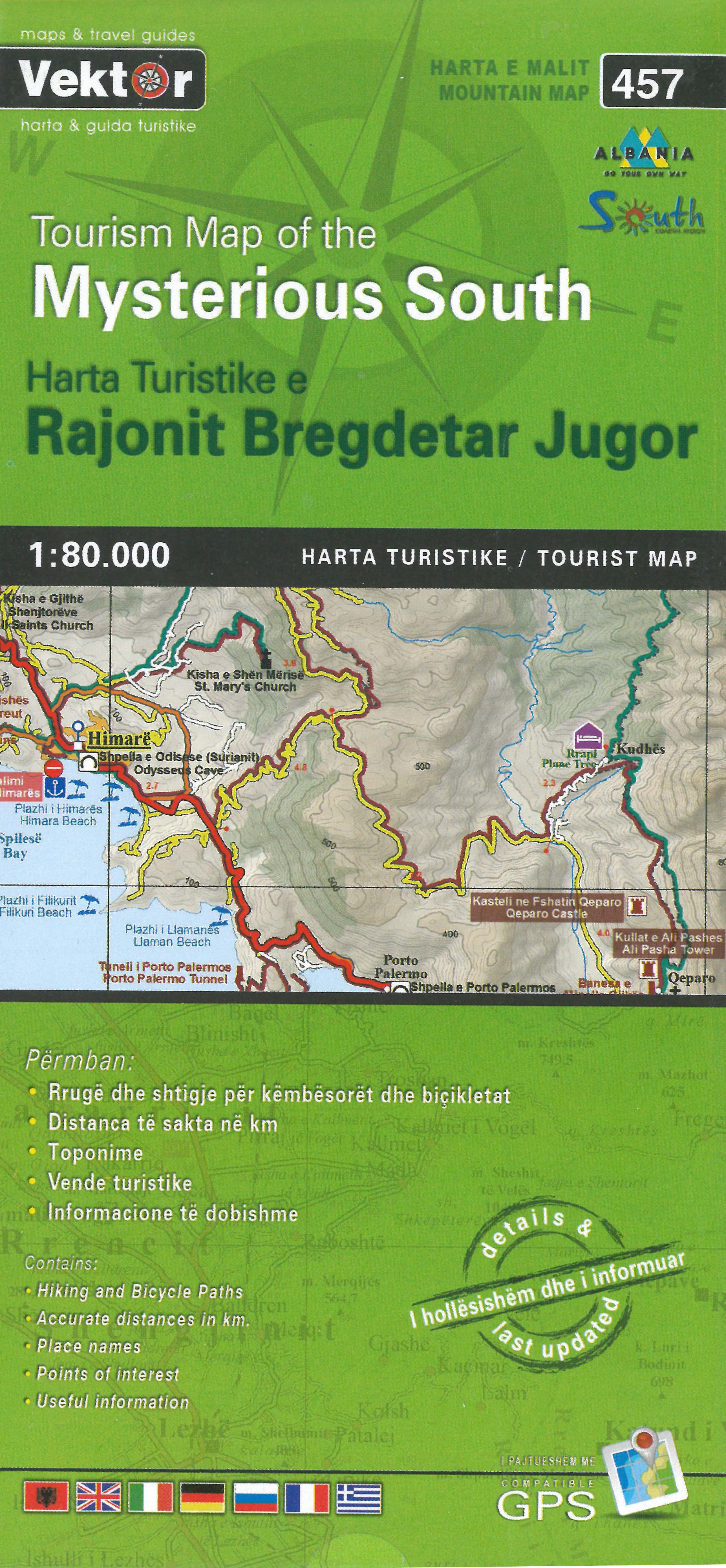 Wegenkaart - landkaart 457 Mysterious South Albania - Rajonit Bregdeta