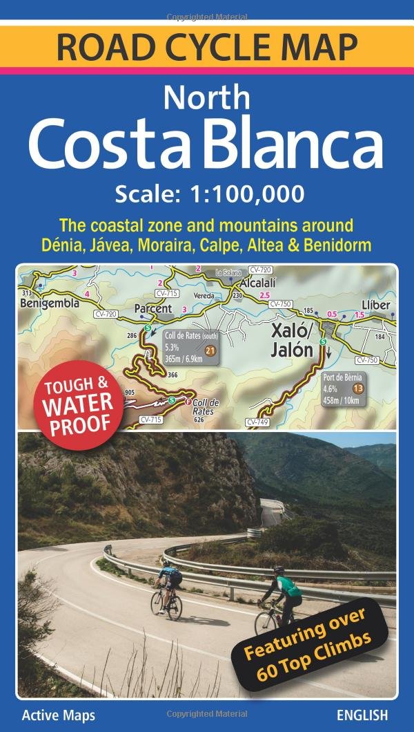 Online bestellen: Fietskaart Costa Blanca North | Active Maps Limited