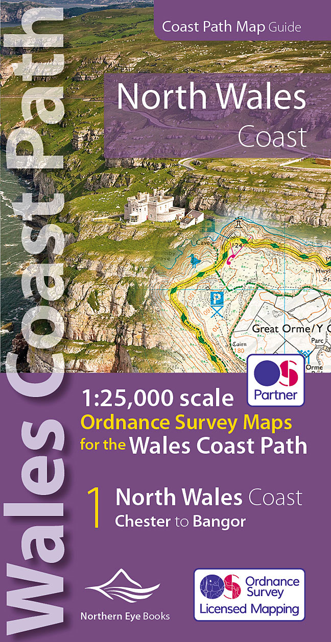 Online bestellen: Wandelkaart North Wales Coast Path Map | Northern Eye Books