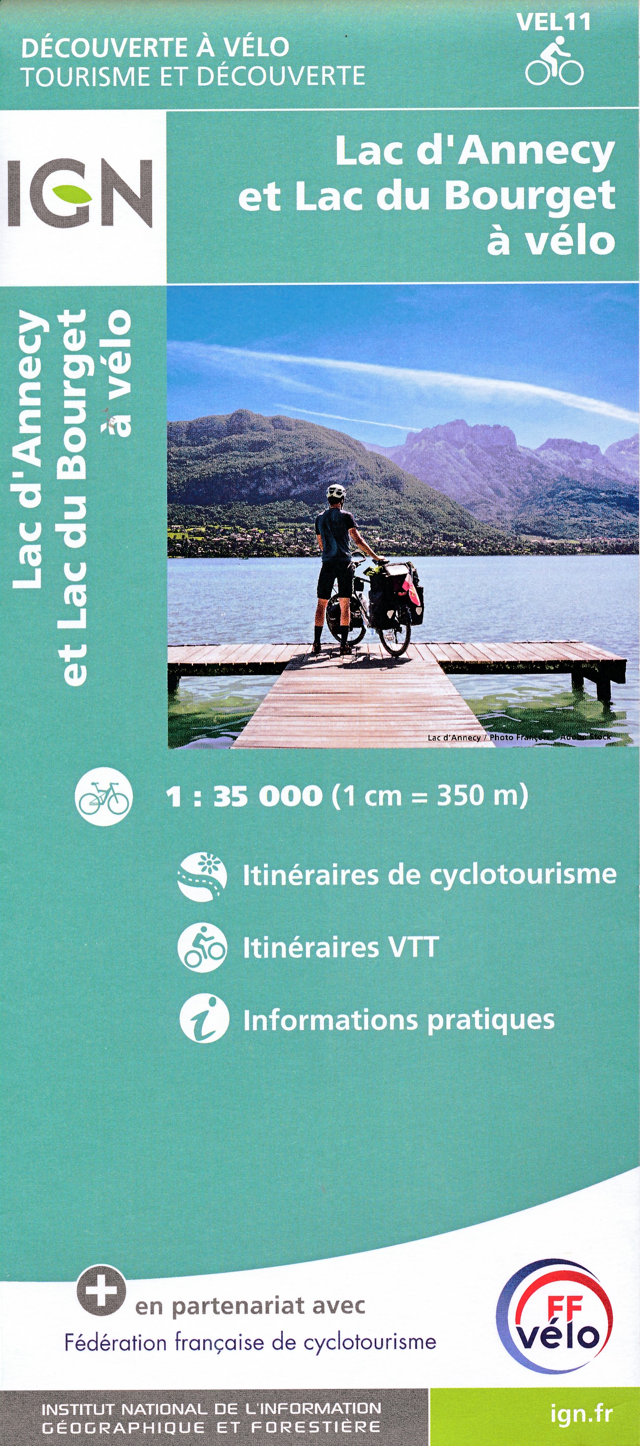 Online bestellen: Fietskaart 11 Velo Lac d'Annecy - Lac du Bourget a velo - by bike | IGN - Institut Géographique National