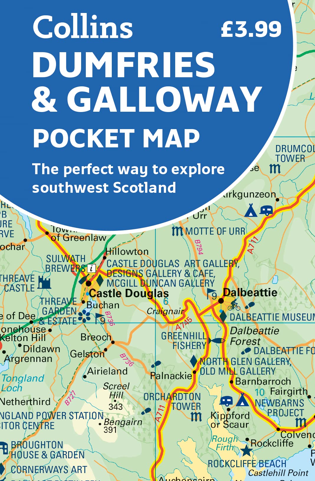 Online bestellen: Wegenkaart - landkaart Pocket Map Dumfries & Galloway | Collins