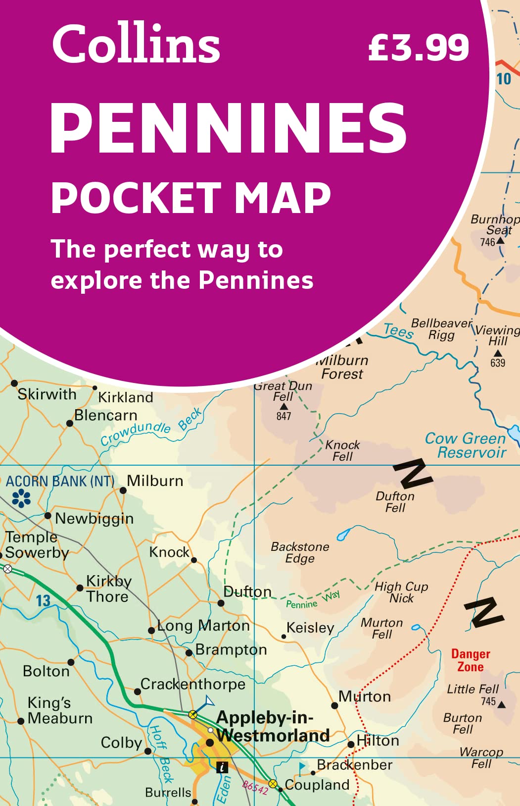 Online bestellen: Wegenkaart - landkaart Pocket Map Pennines | Collins