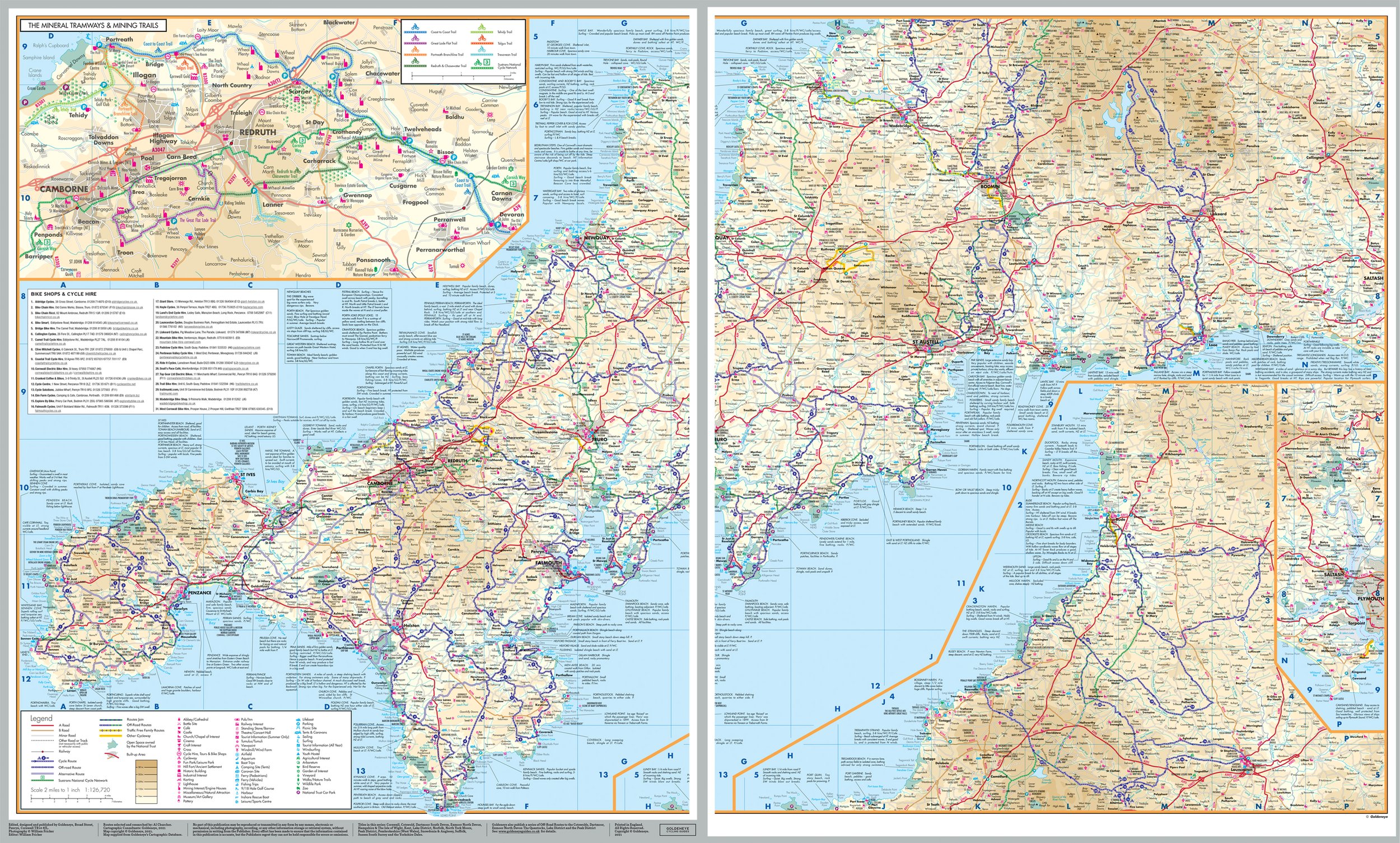 Fietskaart 01 Cycling Guides Cornwall Goldeneye 9781859653029 Fietskaart 01 Cycling Guides Cornwall Goldeneye 9781859653029