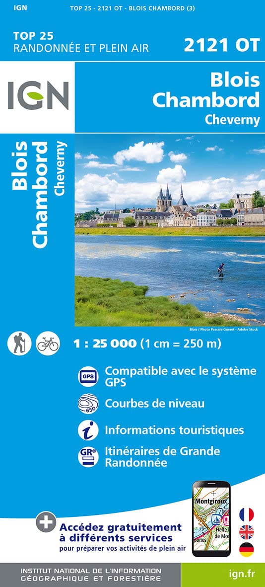 Online bestellen: Wandelkaart - Topografische kaart 2121OT Blois - Chambord - Cheverny | IGN - Institut Géographique National