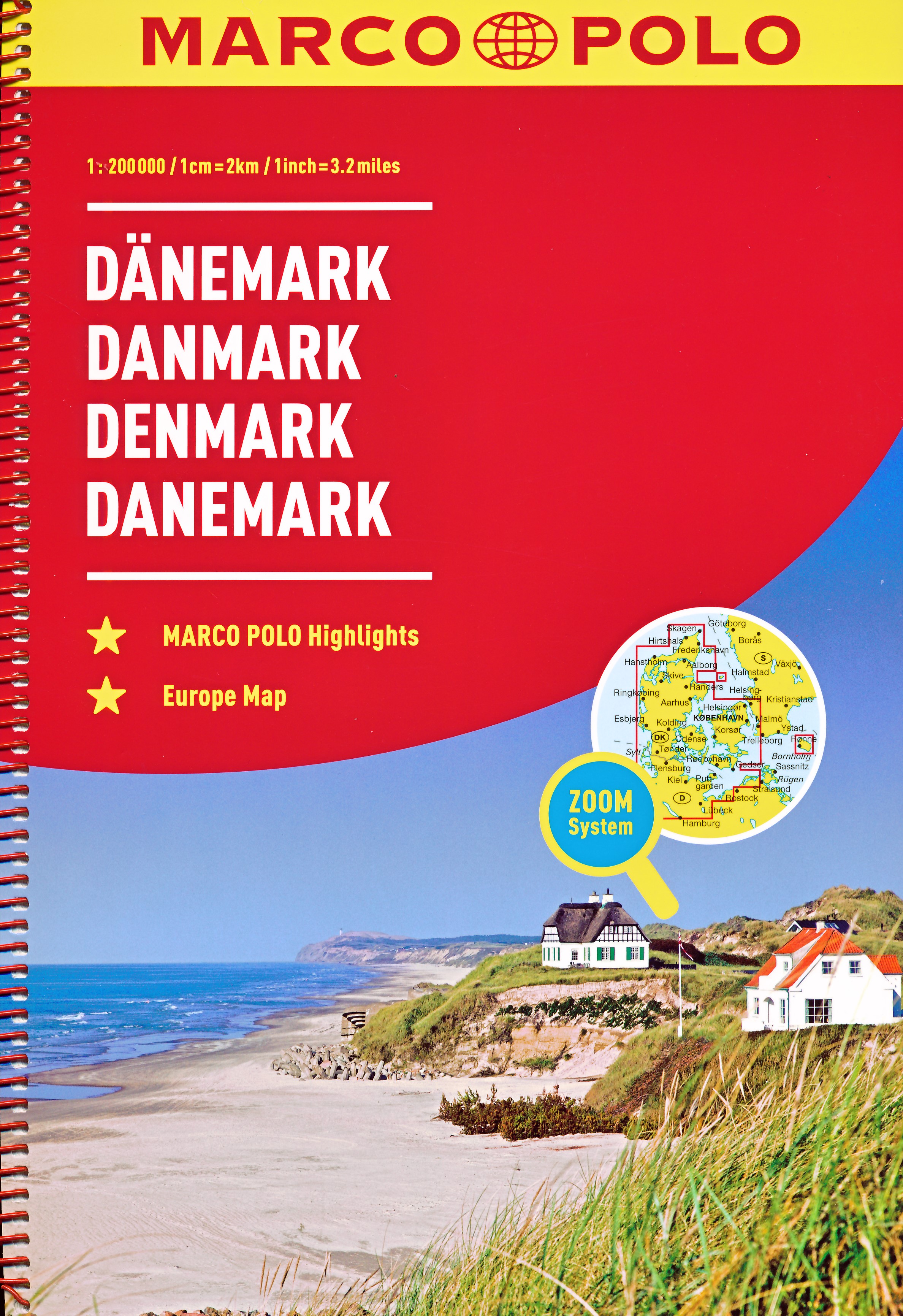 Online bestellen: Wegenatlas Danmark - Denemarken | Marco Polo