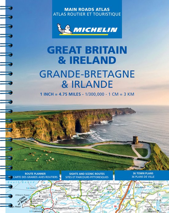 Online bestellen: Wegenatlas Great Britain and Ireland 2024 - Main Roads Atlas (A4-Spiral) | Michelin