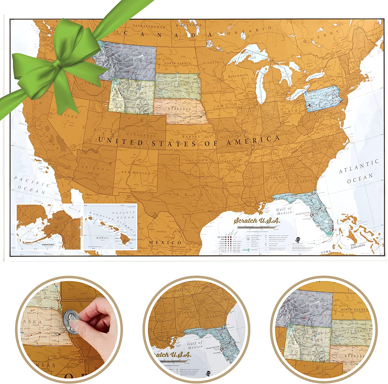 Online bestellen: Scratch Map USA - Verenigde Staten Travel Edition 43.2 x 27,9 cm | Maps International