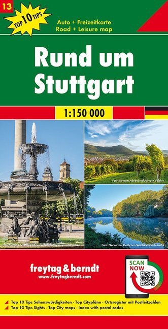 Online bestellen: Wegenkaart - landkaart 13 Rund um Stuttgart | Freytag & Berndt