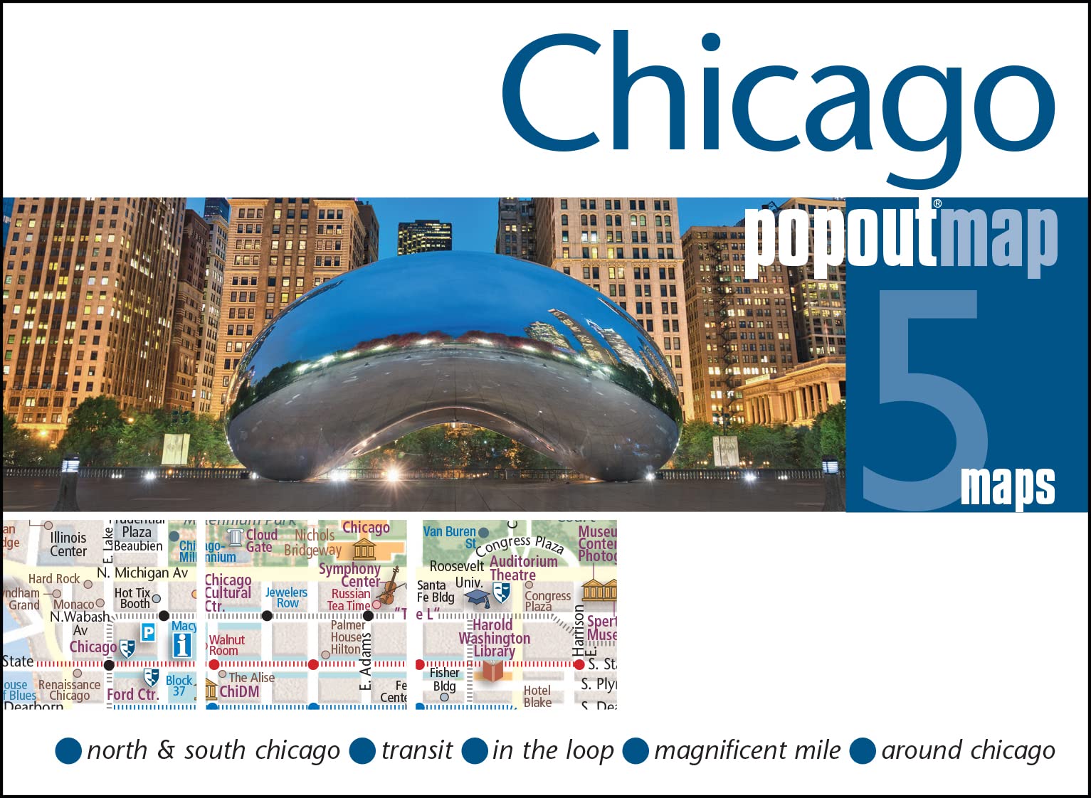 Online bestellen: Stadsplattegrond Popout Map Chicago | Compass Maps