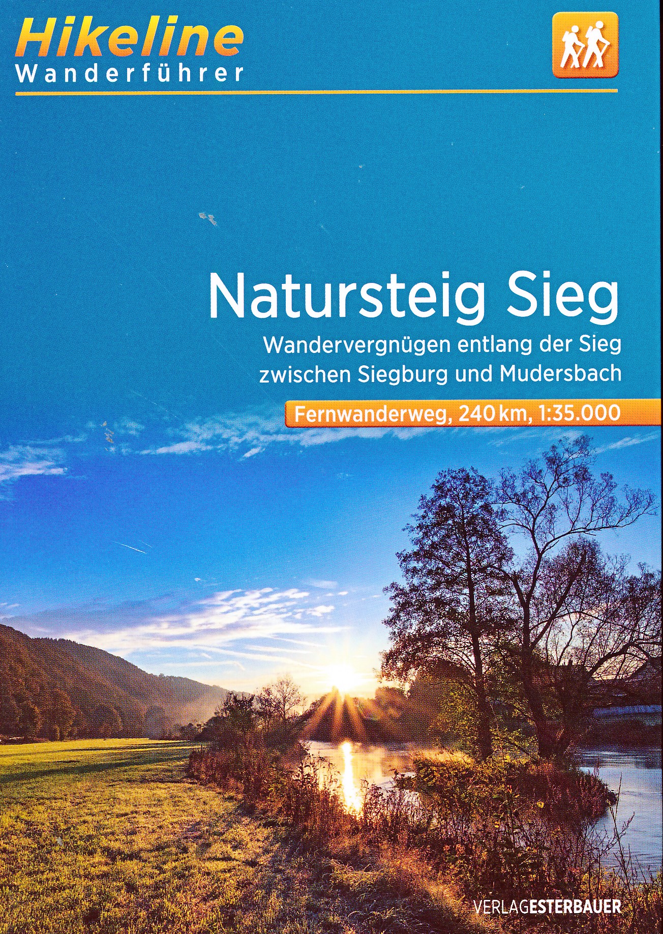 Online bestellen: Wandelgids Hikeline Fernwanderweg Natursteig Sieg | Esterbauer