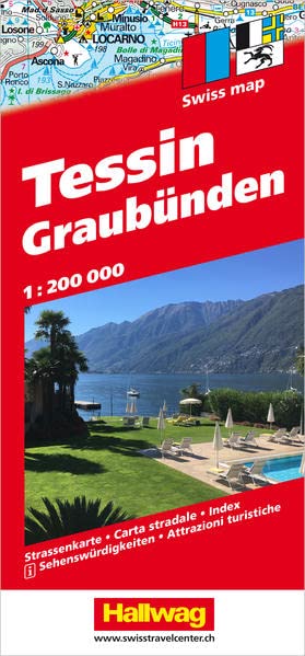 Online bestellen: Wegenkaart - landkaart Tessin - Graubünden | Hallwag