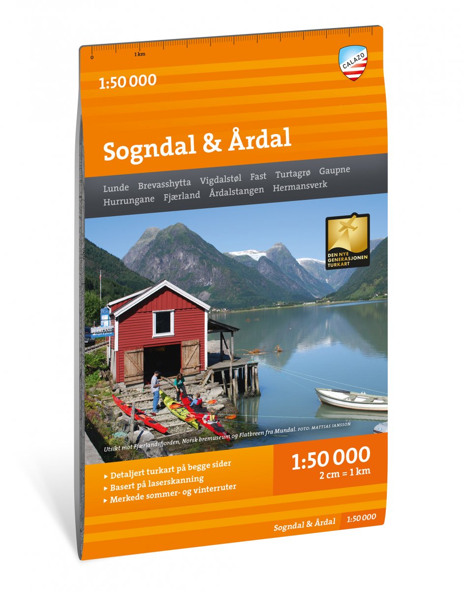 Online bestellen: Wandelkaart Turkart Sogndal - Årdal - Sognedal | Calazo