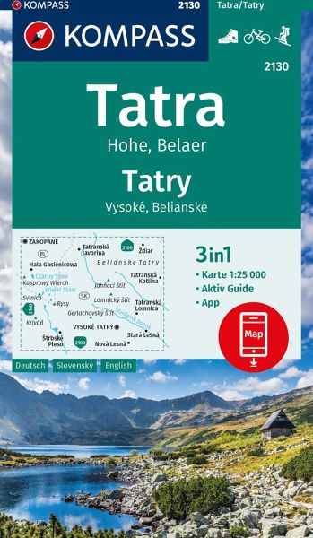 Online bestellen: Wandelkaart 2130 Tatry - Tatra, Hoge Tatra | Kompass