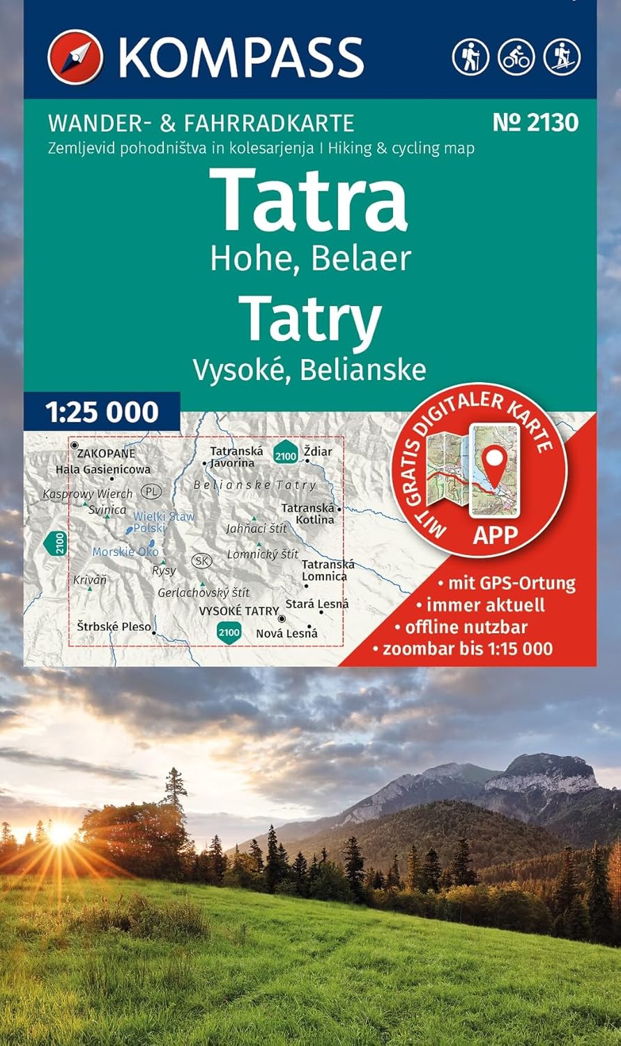 Wandelkaart 2130 Tatry – Tatra, Hoge Tatra | Kompass