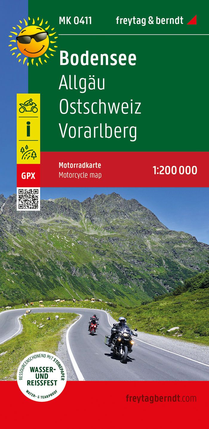 Online bestellen: Wegenkaart - landkaart MK0411 Motorkarte Bodensee - Allgäu - Ostschweiz - Vorarlberg | Freytag & Berndt