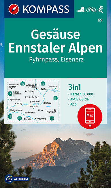 Online bestellen: Wandelkaart 69 Gesäuse - Ennstaler Alpen | Kompass