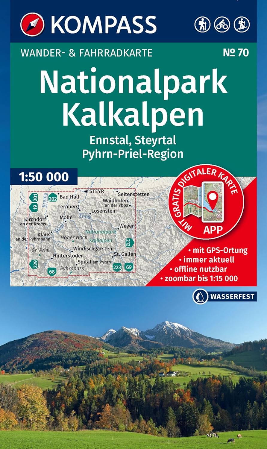 Wandelkaart 70 Nationalpark Kalkalpen | Kompass