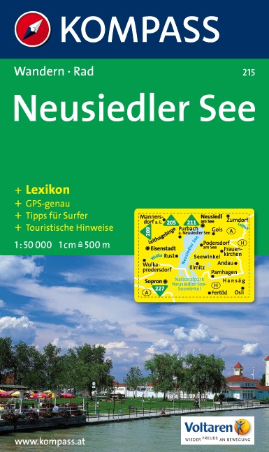 Wandelkaart 215 Neusiedler See | Kompass | 