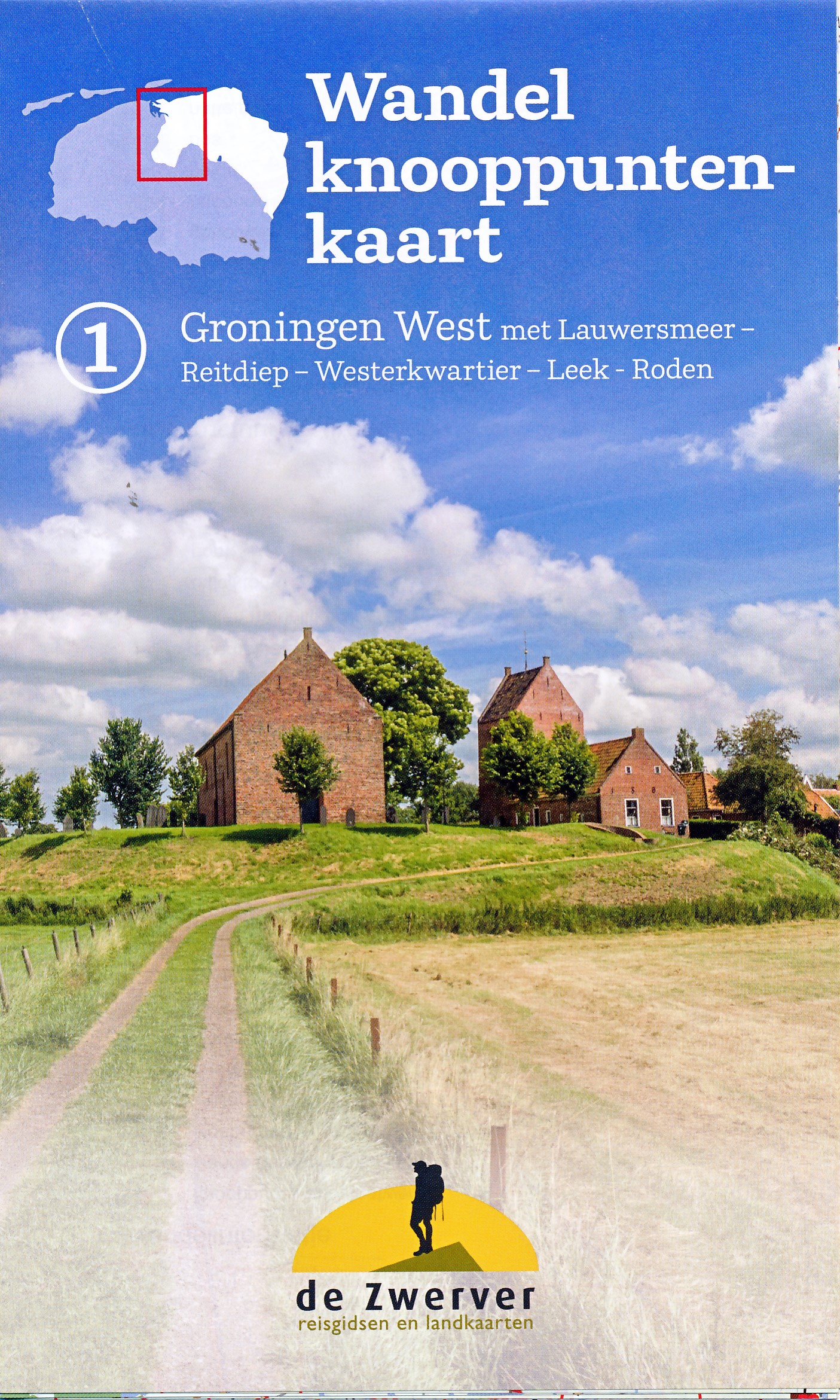 Online bestellen: Wandelknooppuntenkaart - Wandelkaart 1 Groningen west | Reisboekwinkel de Zwerver