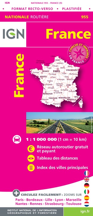 Online bestellen: Wegenkaart - landkaart 955 Frankrijk maxi Recto Verso (geplastificeerd) | IGN - Institut Géographique National