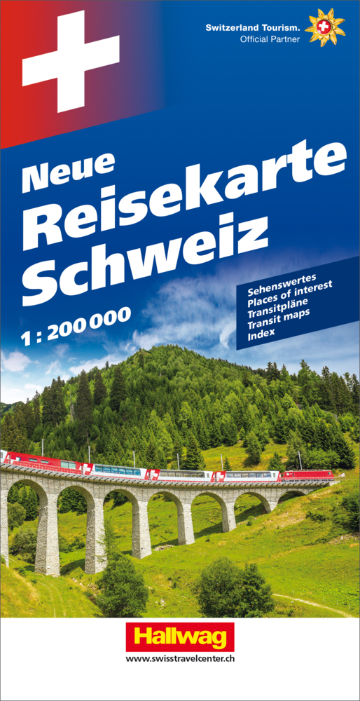 Online bestellen: Wegenkaart - landkaart Neue Reisekarte Schweiz 1:200.000 - Zwitserland | Hallwag