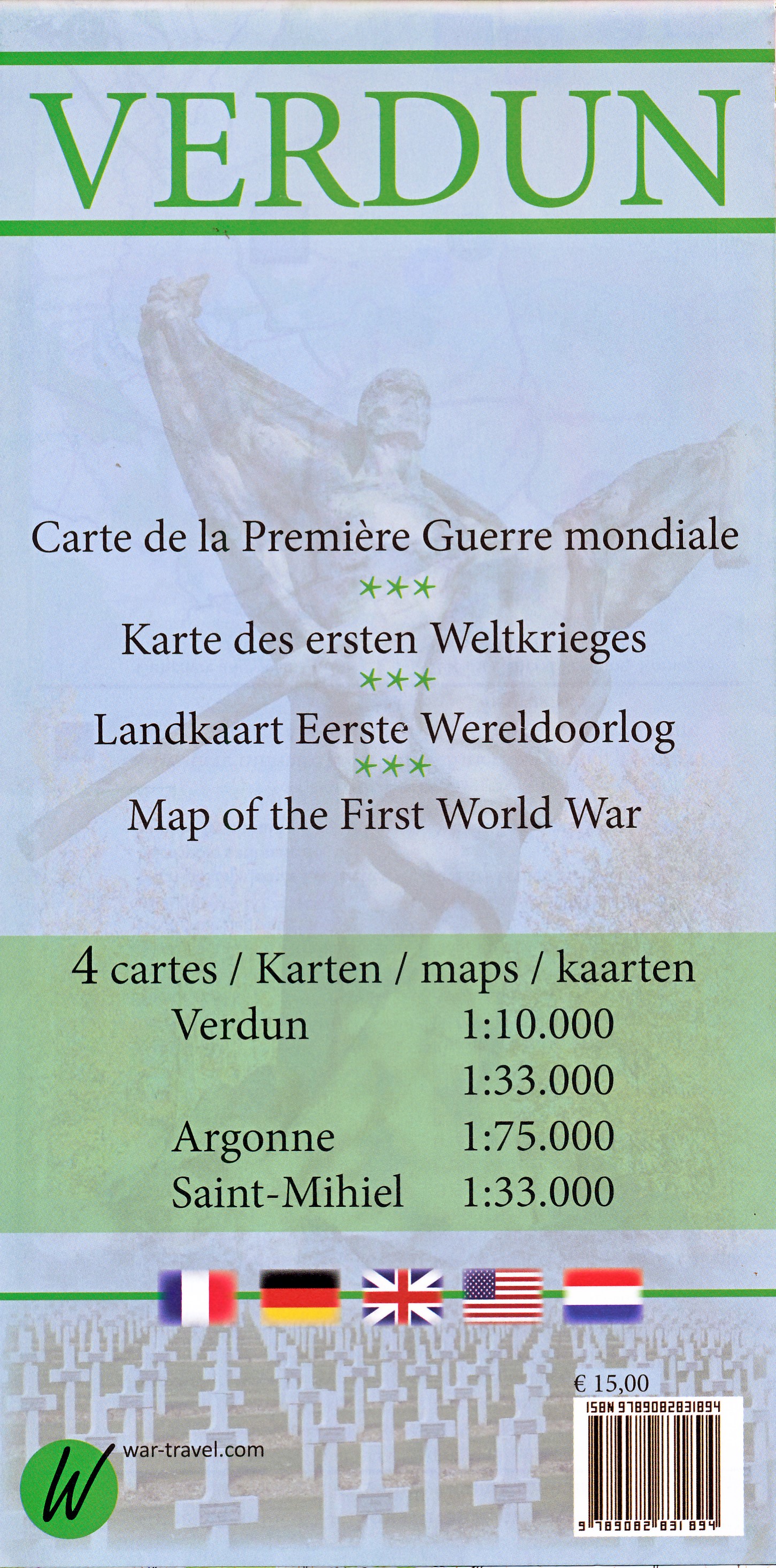 Online bestellen: Historische Kaart Verdun - Eerste Wereldoorlog | War travel