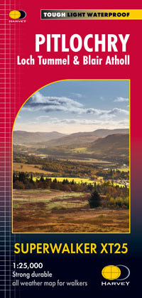 Online bestellen: Wandelkaart Pitlochry Loch Tummel & Blair Atholl | Harvey Maps