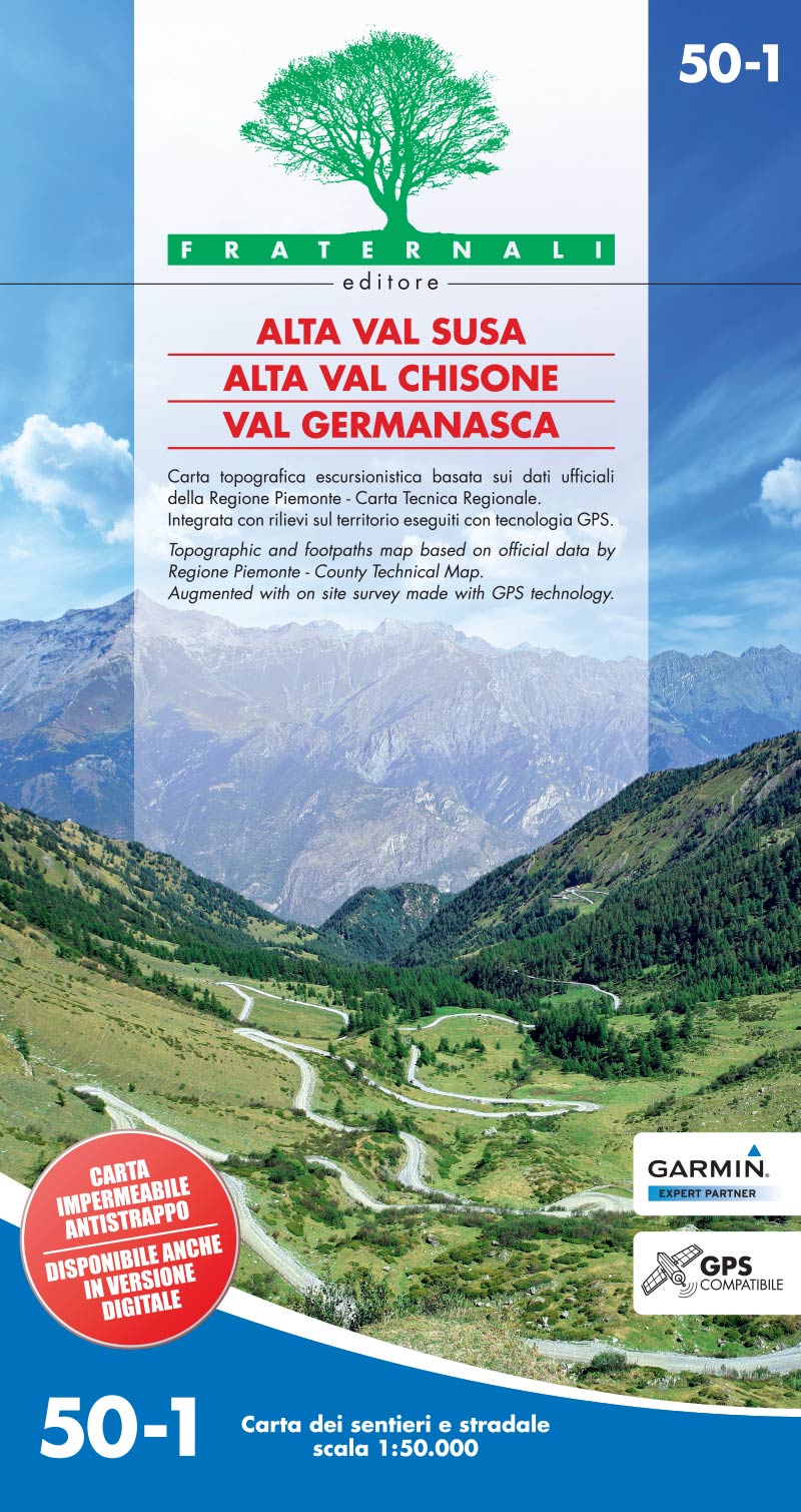 Online bestellen: Wandelkaart 50-1 Alta Val Susa - Alta Val Chisone - Val Germanasca | Fraternali Editore