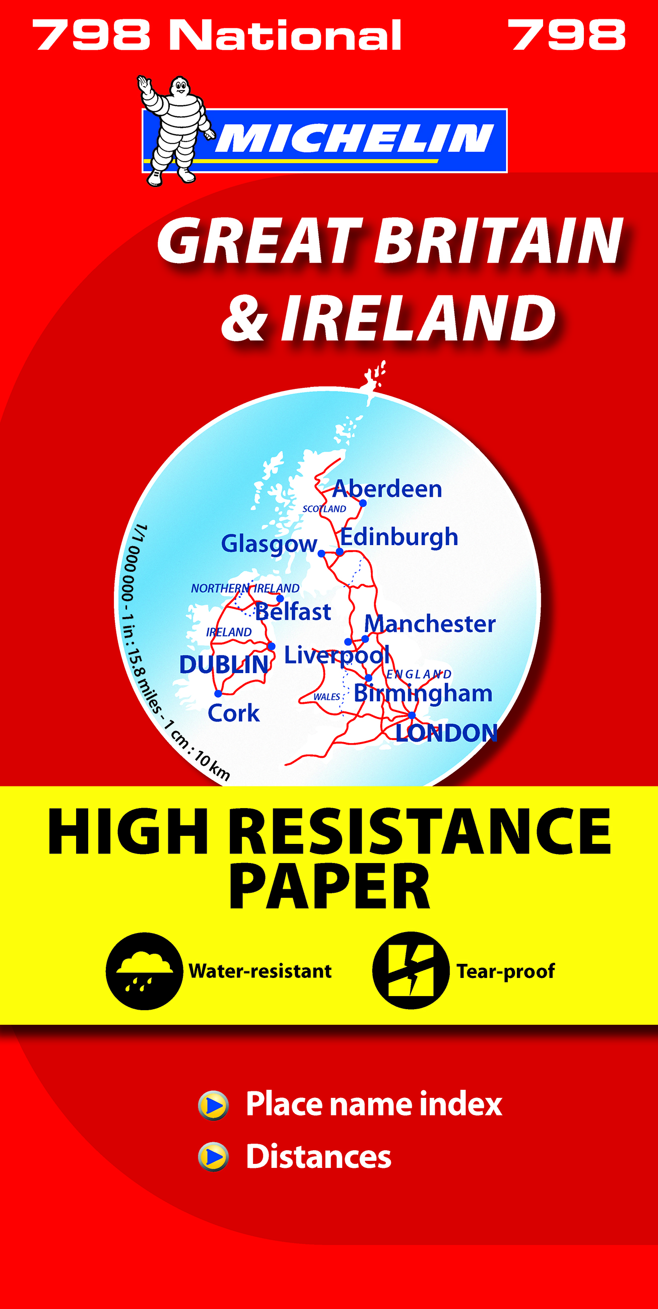 Online bestellen: Wegenkaart - landkaart 798 Great Britain & Ireland | Michelin
