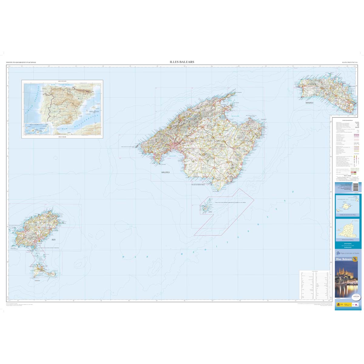 Wegenkaart - landkaart Mapa Provincial Illes Balears - Balearen | CNIG
