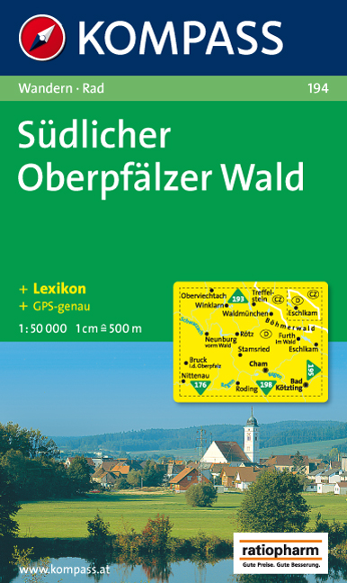 Online bestellen: Wandelkaart 194 Südlicher Oberpfälzer Wald | Kompass