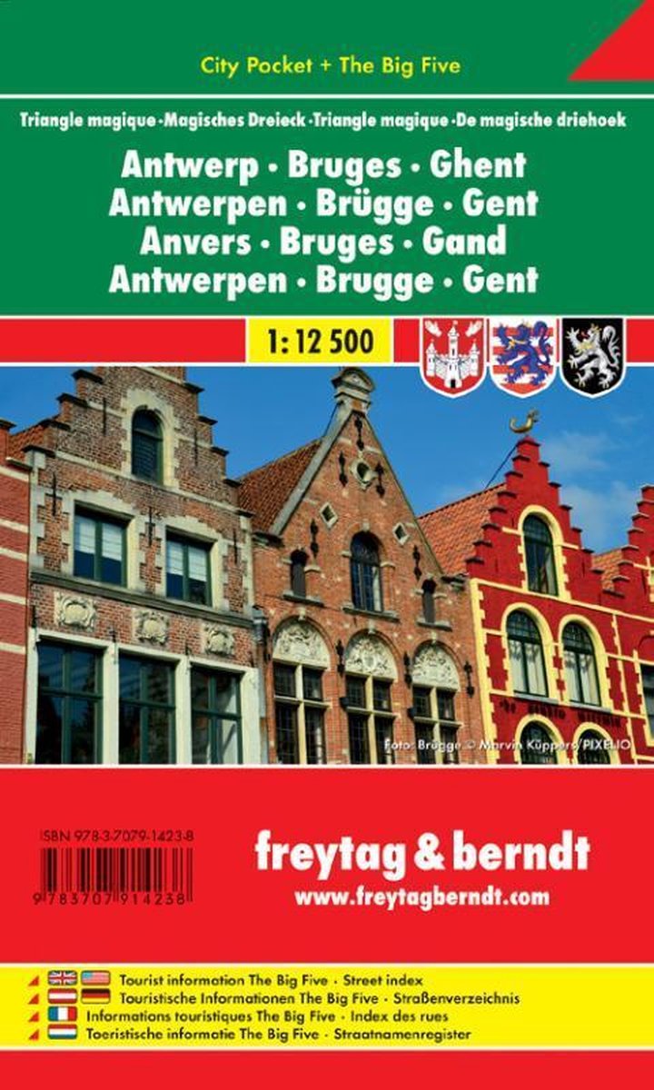 Online bestellen: Stadsplattegrond City Pocket Antwerpen, Brugge en Gent | Freytag & Berndt