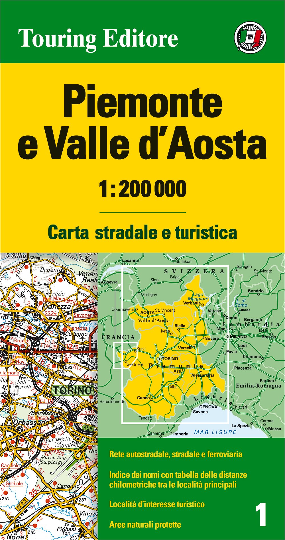 Online bestellen: Fietskaart - Wegenkaart - landkaart 01 Piemont - Piemonte Valle d'Aosta | Touring Club Italiano
