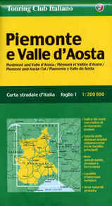 Wegenkaart - landkaart Piemont - Piemonte Valle d'Aosta fietskaart | TCI Touring Club Italiano 1:200.000 |
