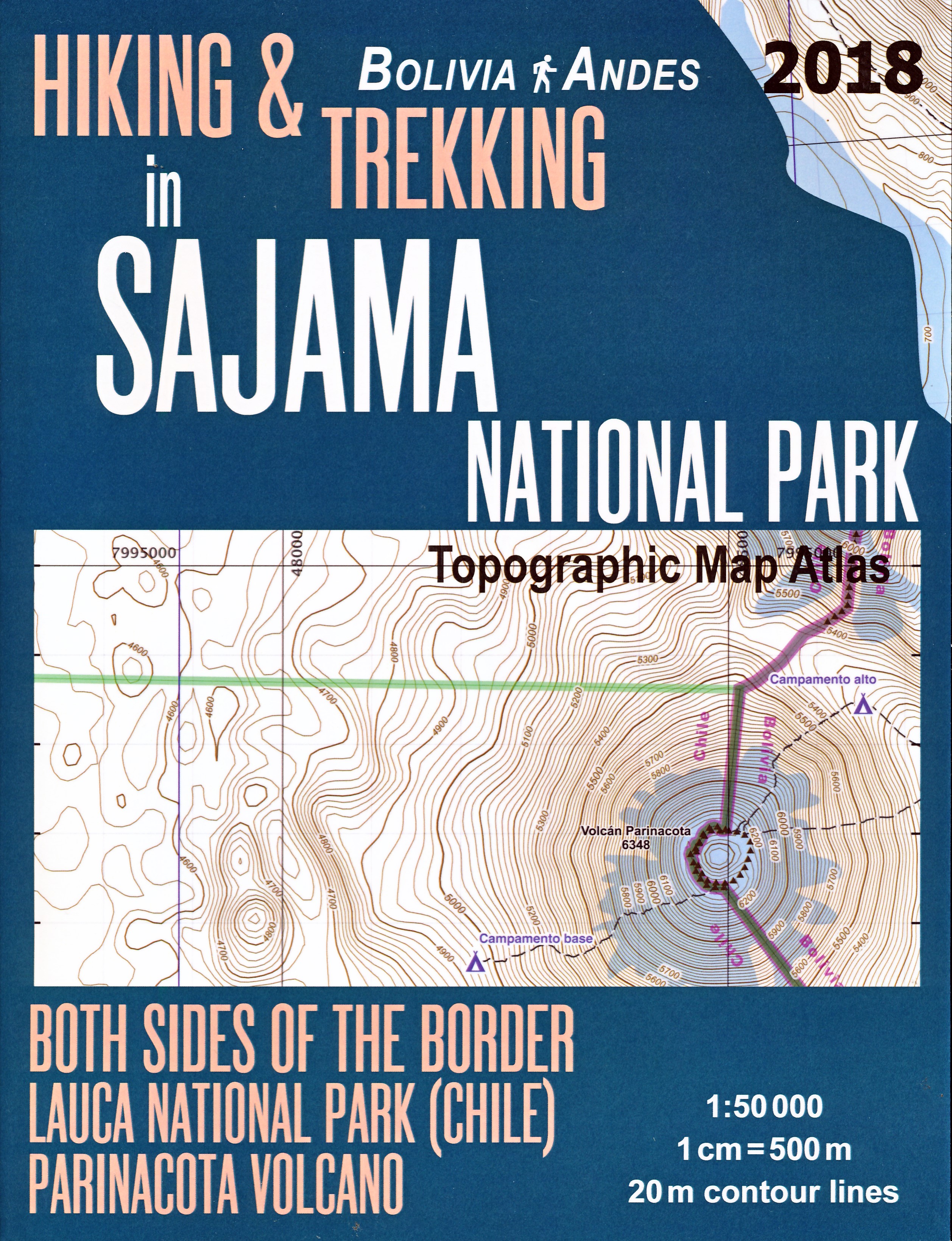 Online bestellen: Topografische kaart - Atlas Hiking and Trekking in Sajama National Park Bolivia Chili Andes | Mazitto