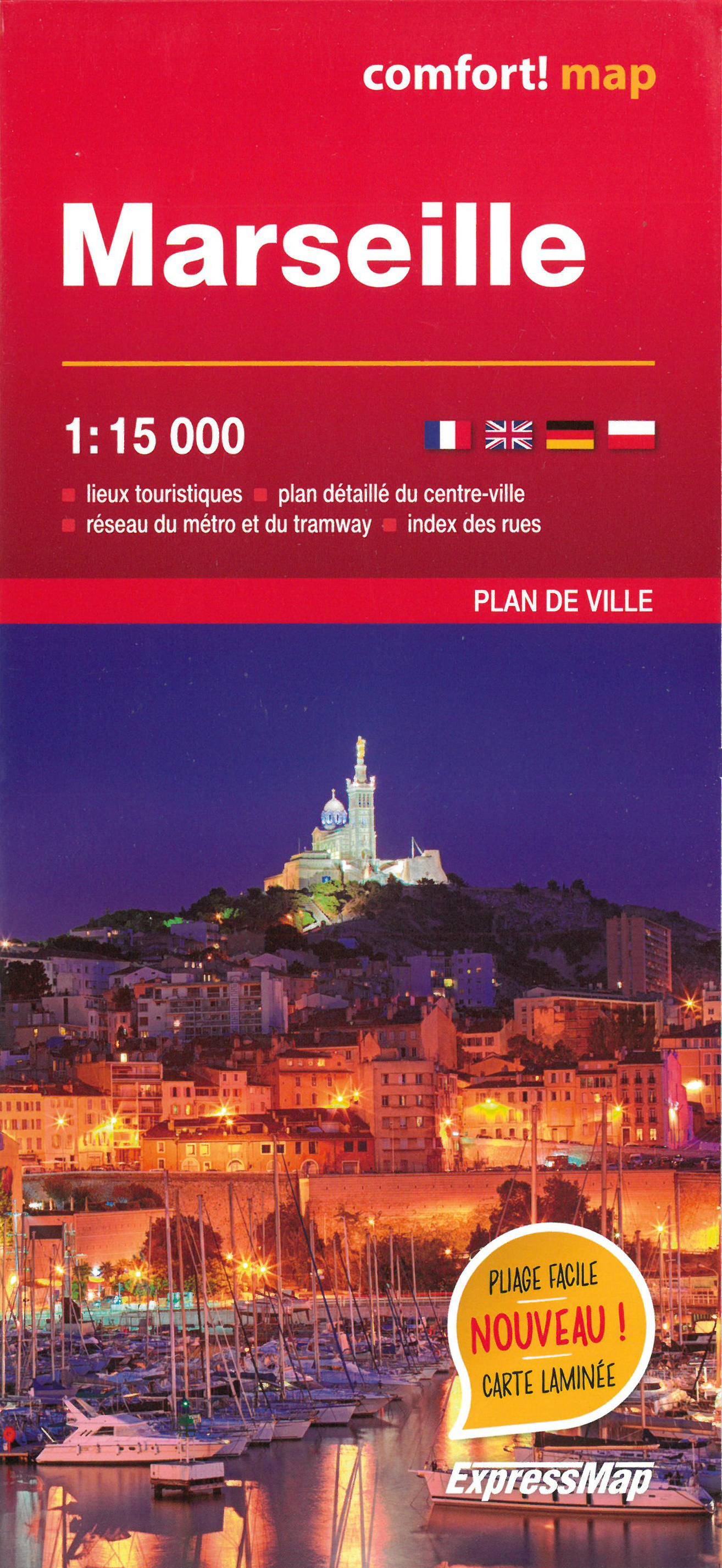 Online bestellen: Stadsplattegrond Marseille | ExpressMap