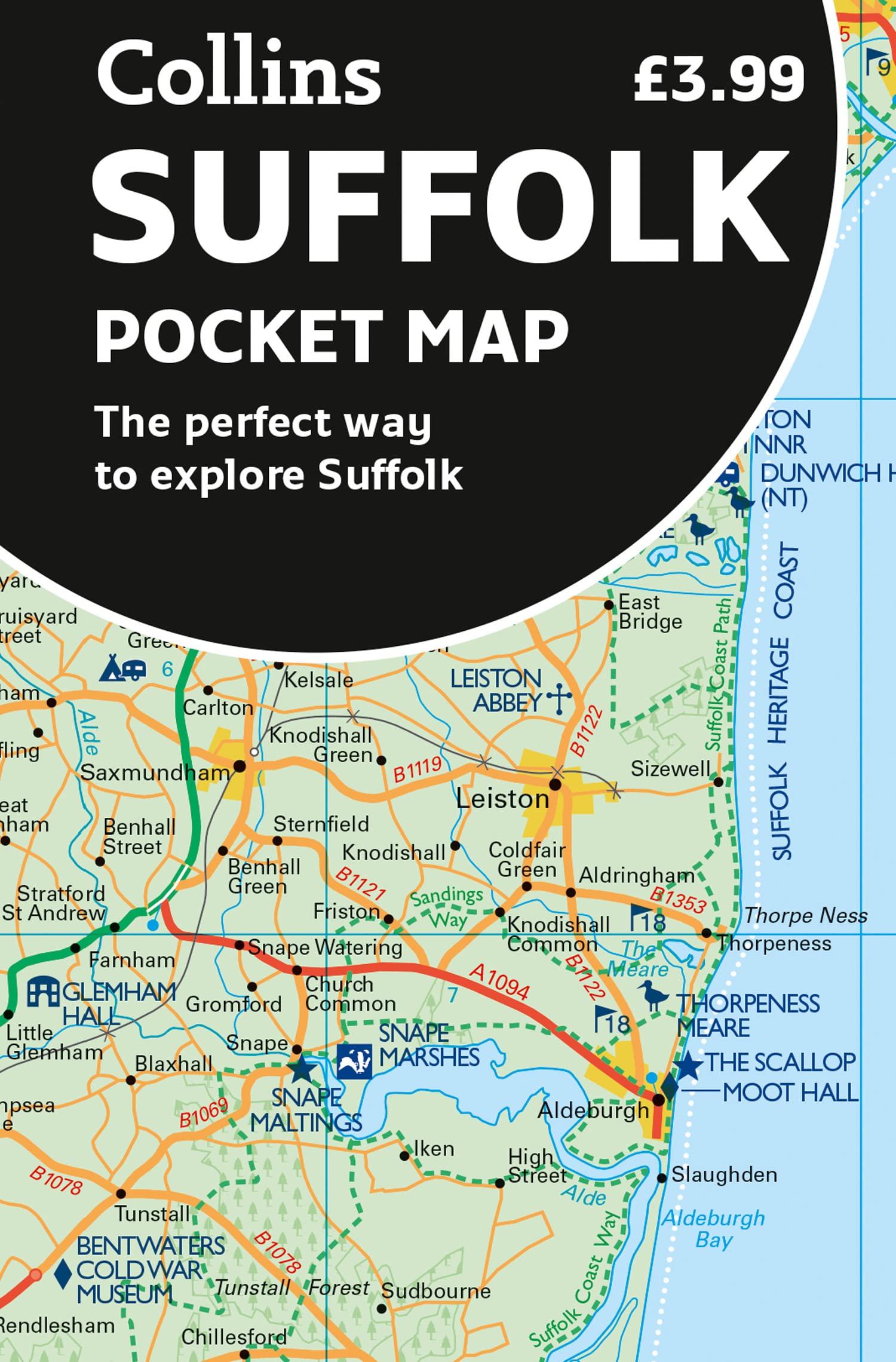 Online bestellen: Wegenkaart - landkaart Pocket Map Suffolk | Collins