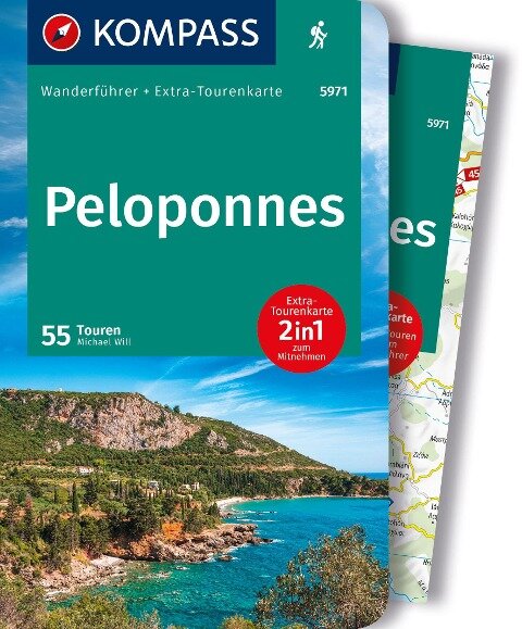 Online bestellen: Wandelgids 5971 Wanderführer Peloponnes | Kompass