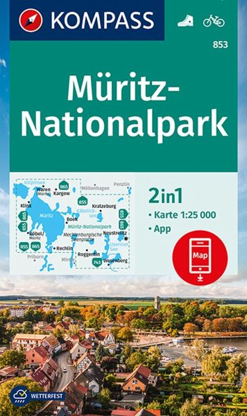 Online bestellen: Wandelkaart 853 Müritz-Nationalpark | Kompass