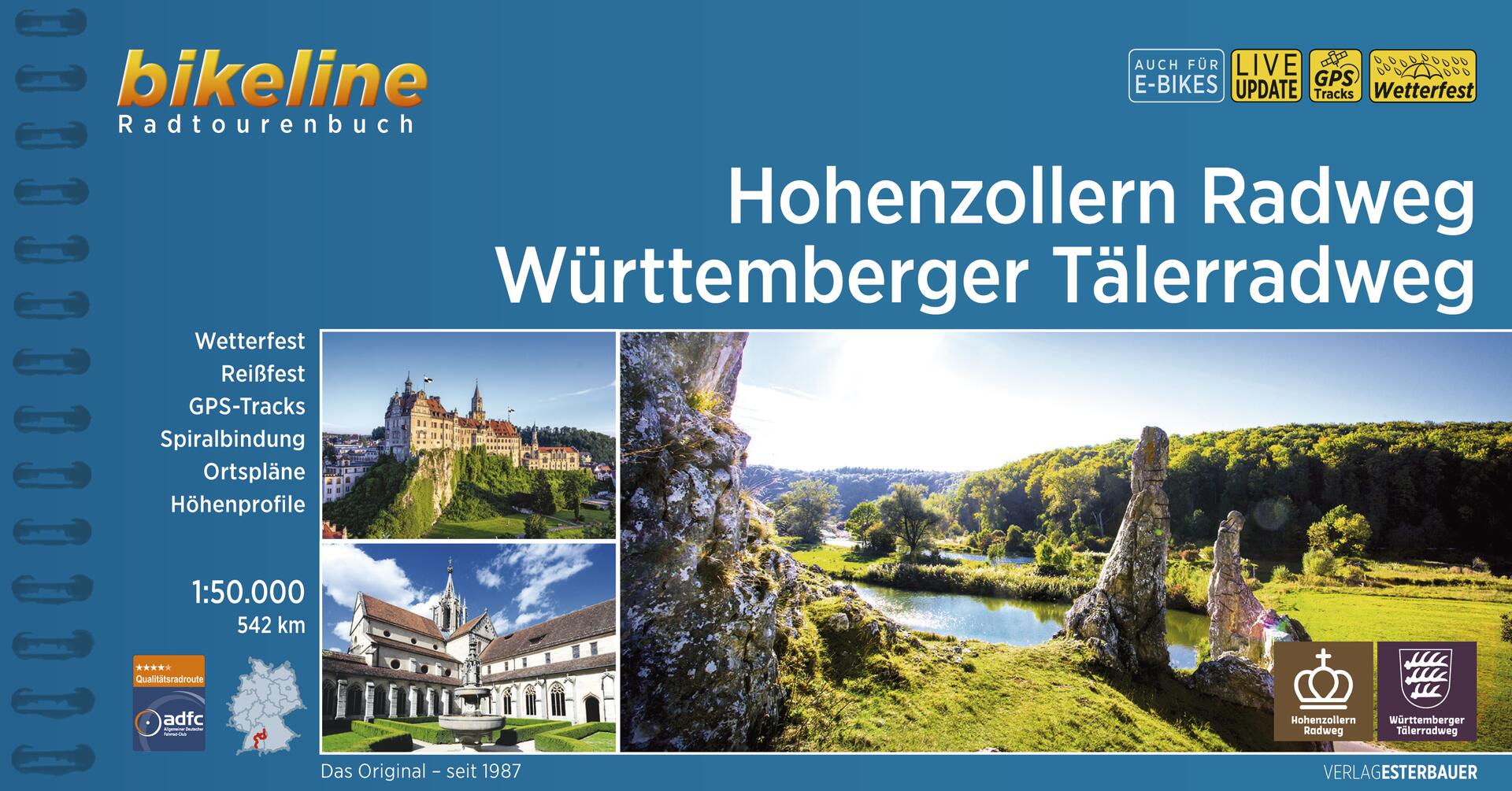 Online bestellen: Fietsgids Bikeline Hohenzollern-Radweg Württemberger Tälerradweg | Esterbauer