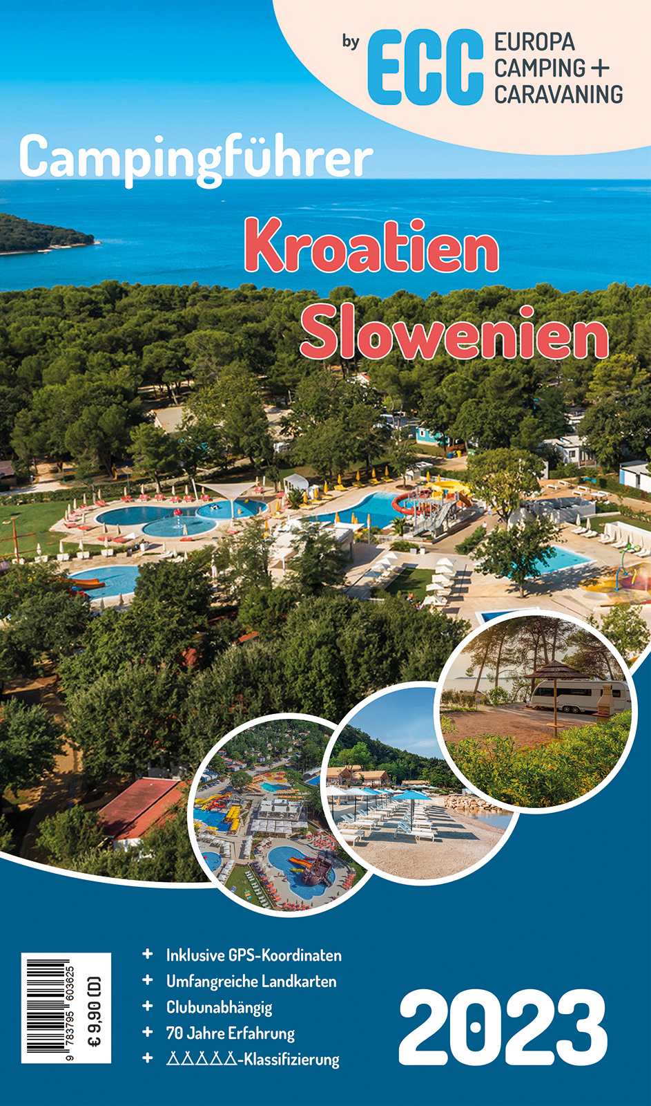 Online bestellen: Campinggids ECC Kroatien - Slowenien 2023 - Kroatie en Slovenie | Drei Brunnen Verlag