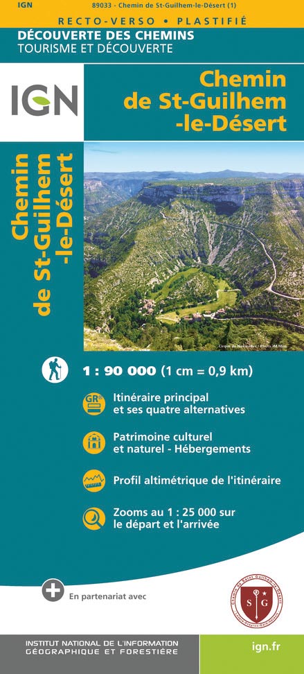Online bestellen: Wandelkaart Wandelkaart Chemin de Saint-Guilhem-le-Désert | IGN - Institut Géographique National