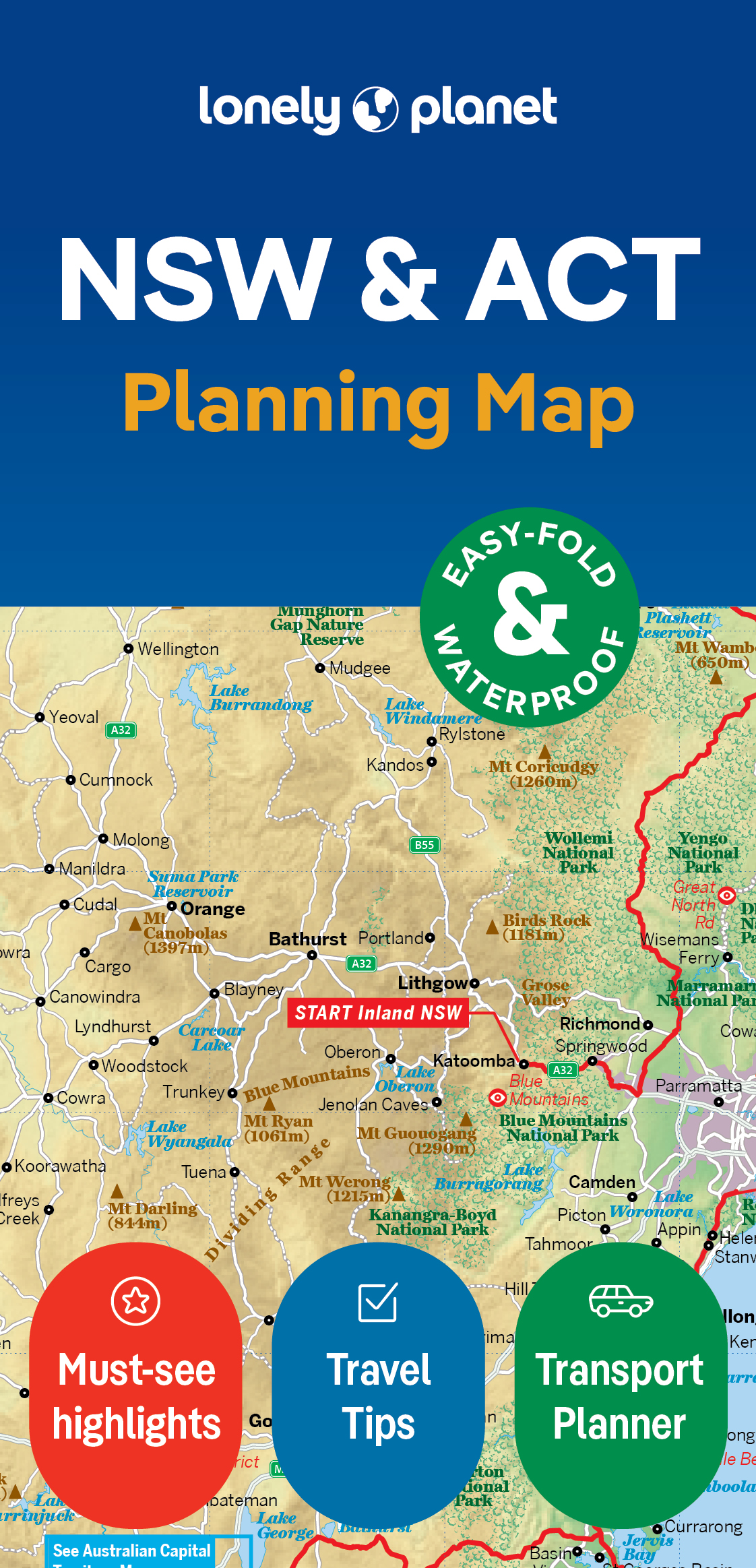 Wegenkaart - landkaart Planning Map New South Wales & ACT | Lonely Pla
