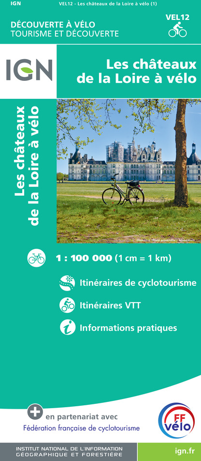 Fietskaart 12 Velo Les chateaux de la Loire a Velo | IGN - Institut Gé