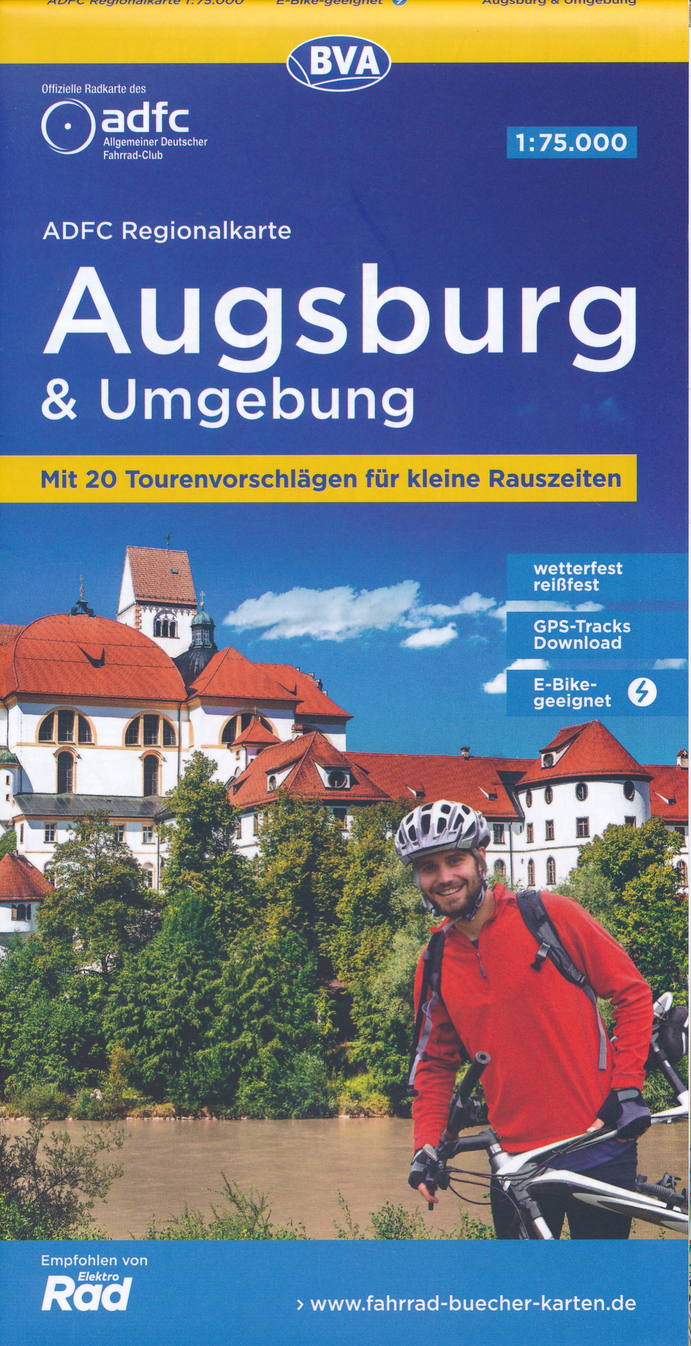 Online bestellen: Fietskaart ADFC Regionalkarte Augsburg und Umgebung | BVA BikeMedia