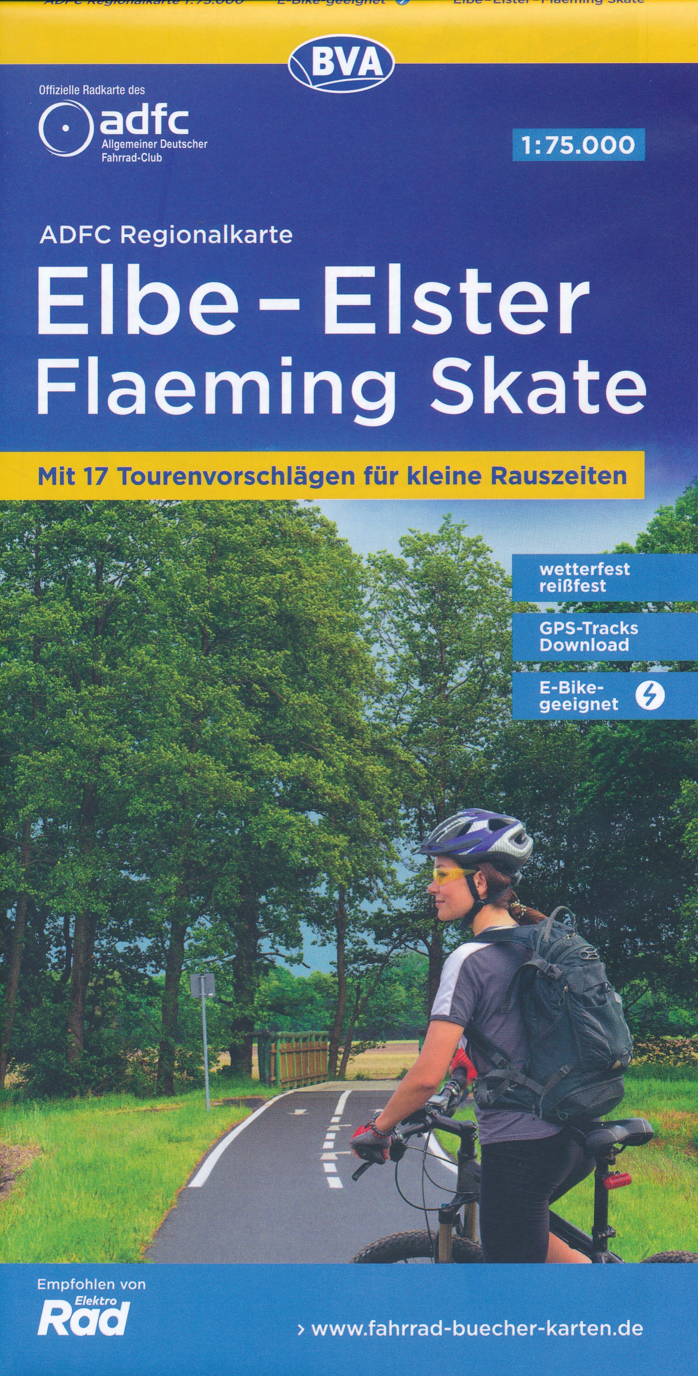 Online bestellen: Fietskaart ADFC Regionalkarte Elbe - Elster, Flaeming Skate | BVA BikeMedia